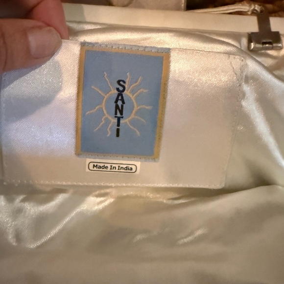 Santi White Beaded Clutch